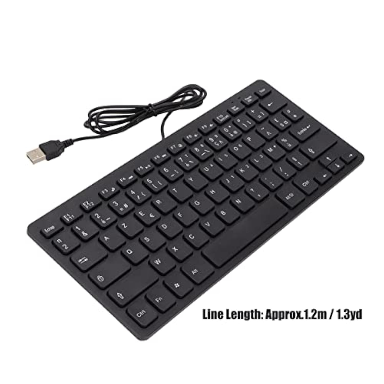 Wired Keyboard, Tt-A01 78 Keys Usb Keyboard Mute Ultra Thin Mini Russian/Frenc