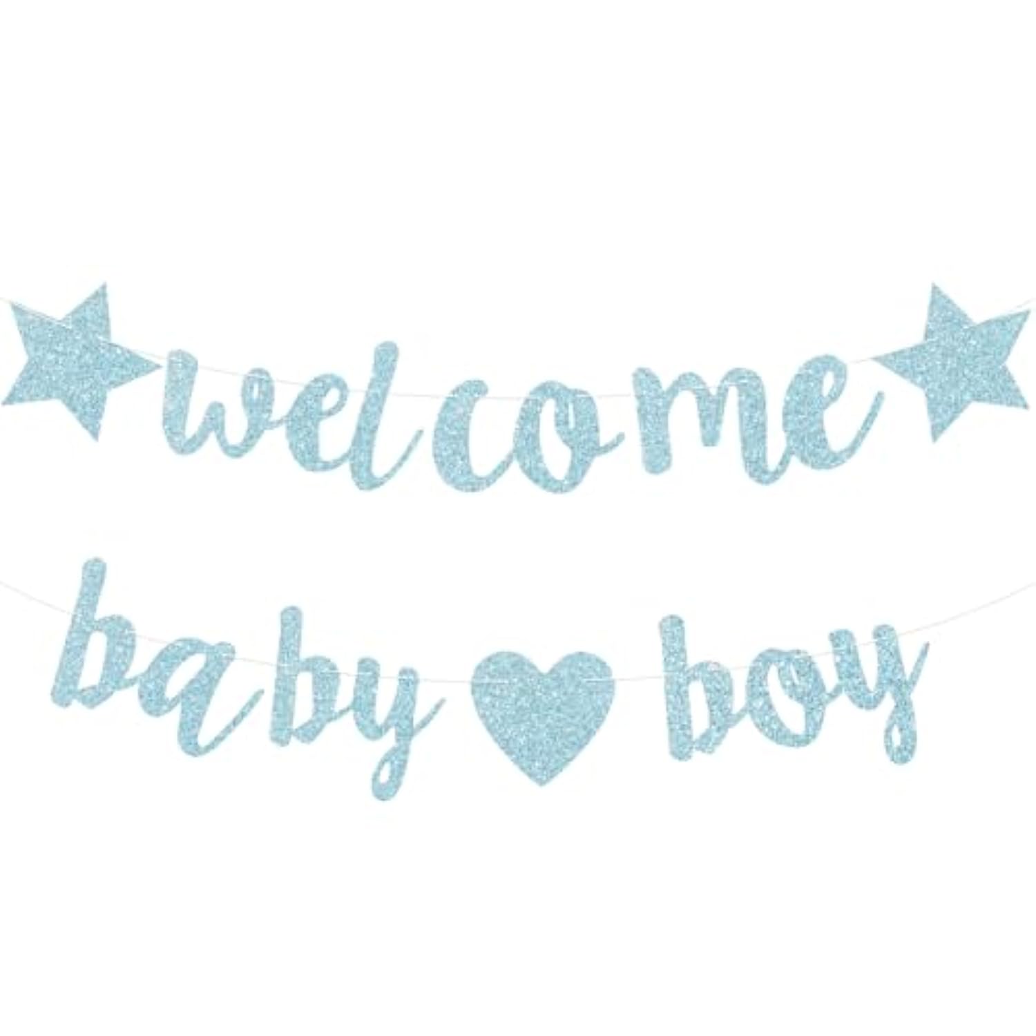Baby Boy Shower Decorations - 3M Long Welcome Banner, Blue For Gender Reveal Party