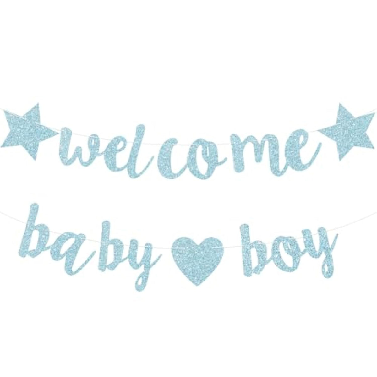 Baby Boy Shower Decorations - 3M Long Welcome Banner, Blue For Gender Reveal Party
