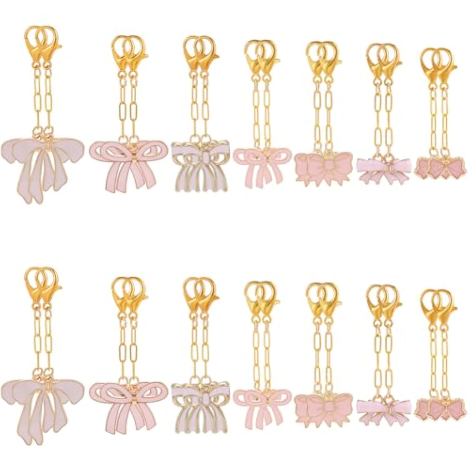 35Pcs 7 Styles Bow Keychains Party Favors Bowknot Key Chains For Women Pink Cute Bow Bag Charm Purse Accessories Gifts Supplies For Birthday Party Decorations Daily Use Handbag Backpack