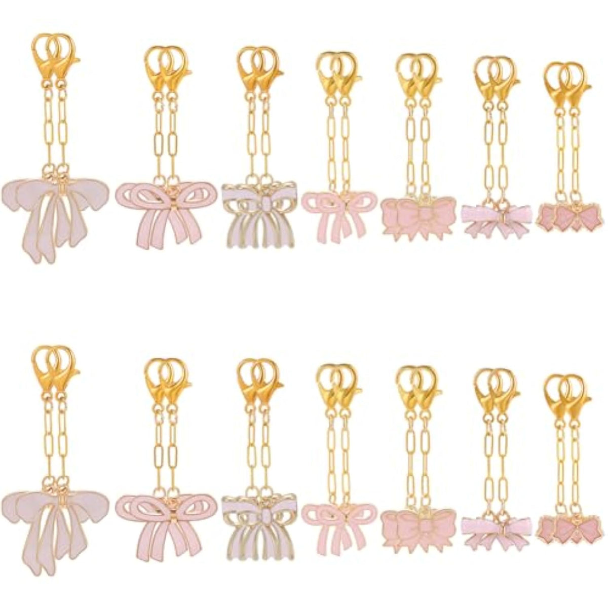35Pcs 7 Styles Bow Keychains Party Favors Bowknot Key Chains For Women Pink Cute Bow Bag Charm Purse Accessories Gifts Supplies For Birthday Party Decorations Daily Use Handbag Backpack