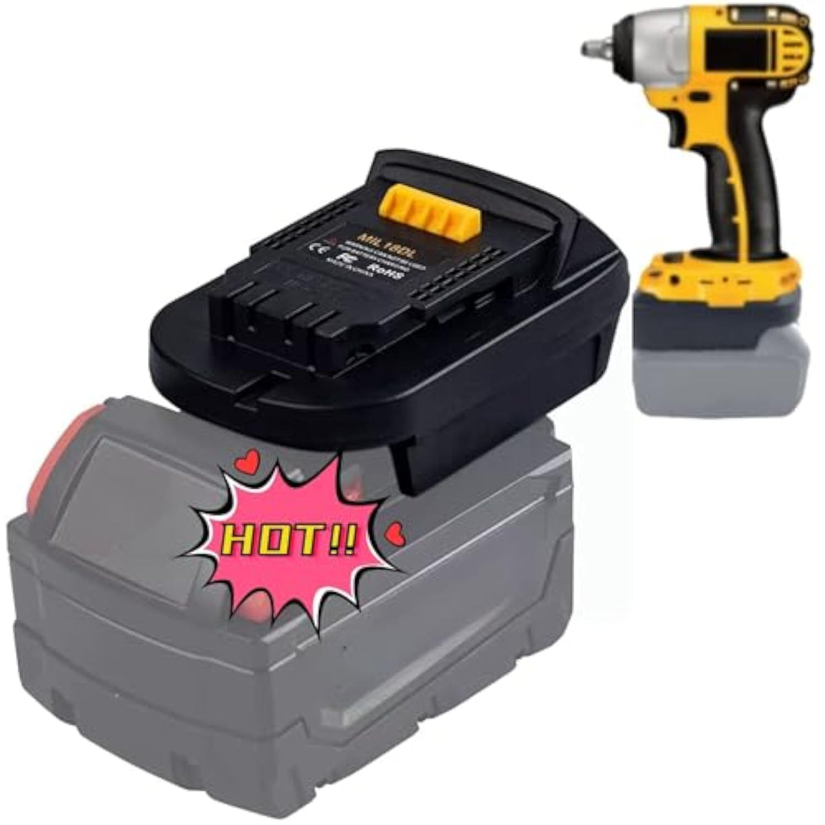Mil18Dl Adapter For Milwaukee To For Dewalt Battery, For Milwaukee M18 18V Lithium Battery Convert To For Dew 20V Max Xr Lithium Batteries,Power For Dewalt 20V Cordless Tools