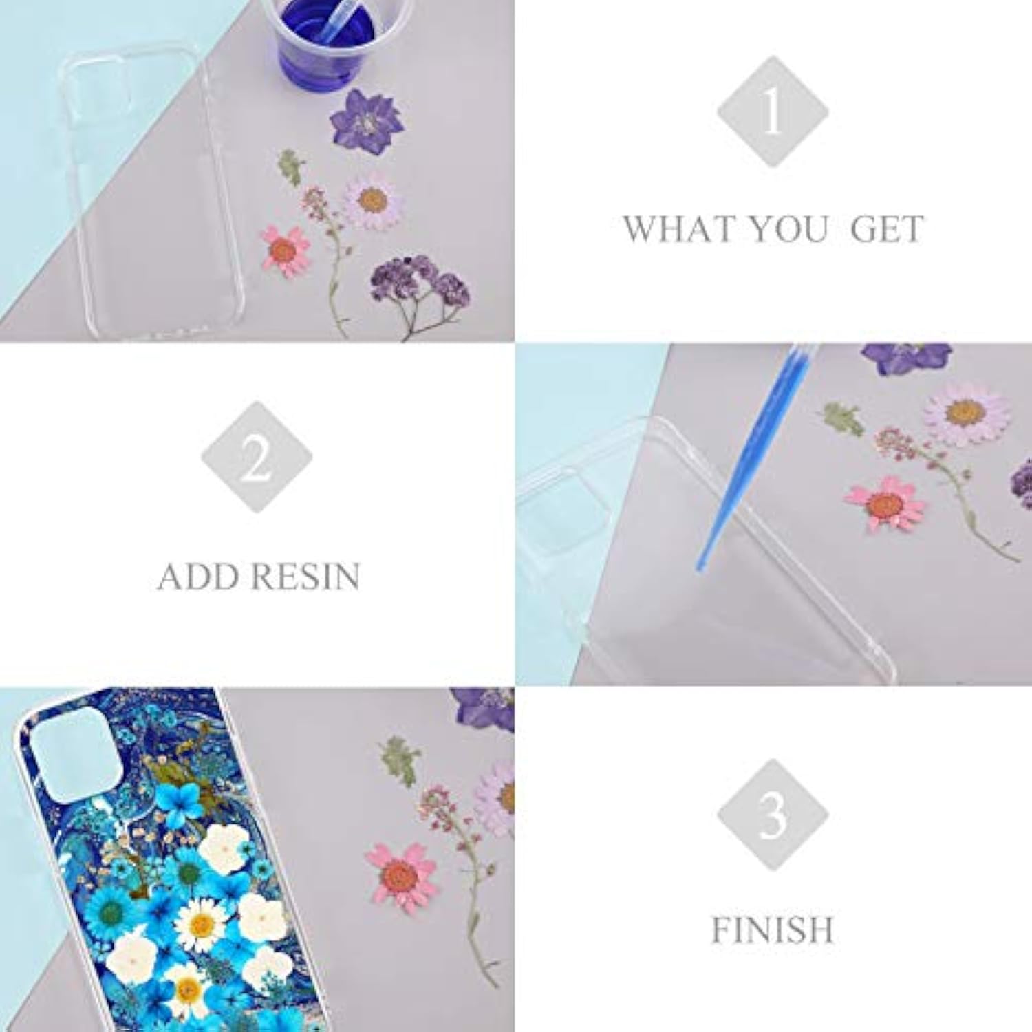 4 Pieces Clear Diy Phone Case Compatible With Iphone 12/12 Pro 6. 1 Inch Transparent Epoxy Resin Anti-Slip Mobile Phone Junk Cases Including 2 Hard Shells And 2 Soft Shells