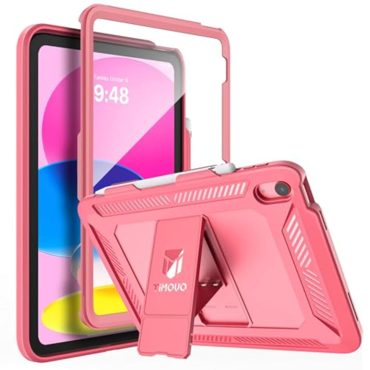 Case For (A16) 11Th Generation 11 Inch 2025, 10Th Generation Case 2022 With Screen Protector, Heavy Duty Shockproof Rugged Protective Cover, Watermelon Pink