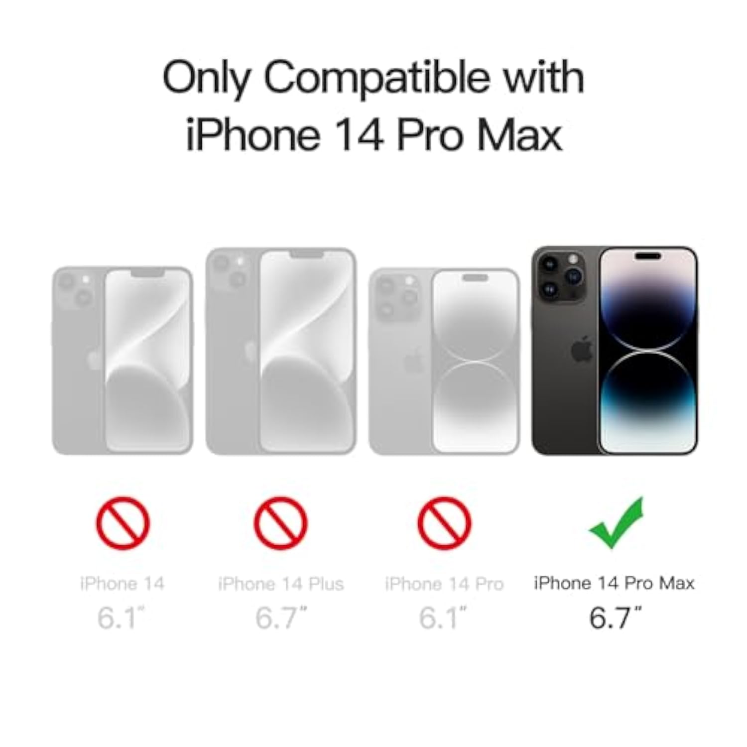 JETech Matte Case for iPhone 14 Pro Max 6.7-Inch, Shockproof Military Grade Drop Protection, Frosted Translucent Back Phone Cover, Anti-Fingerprint (Black)