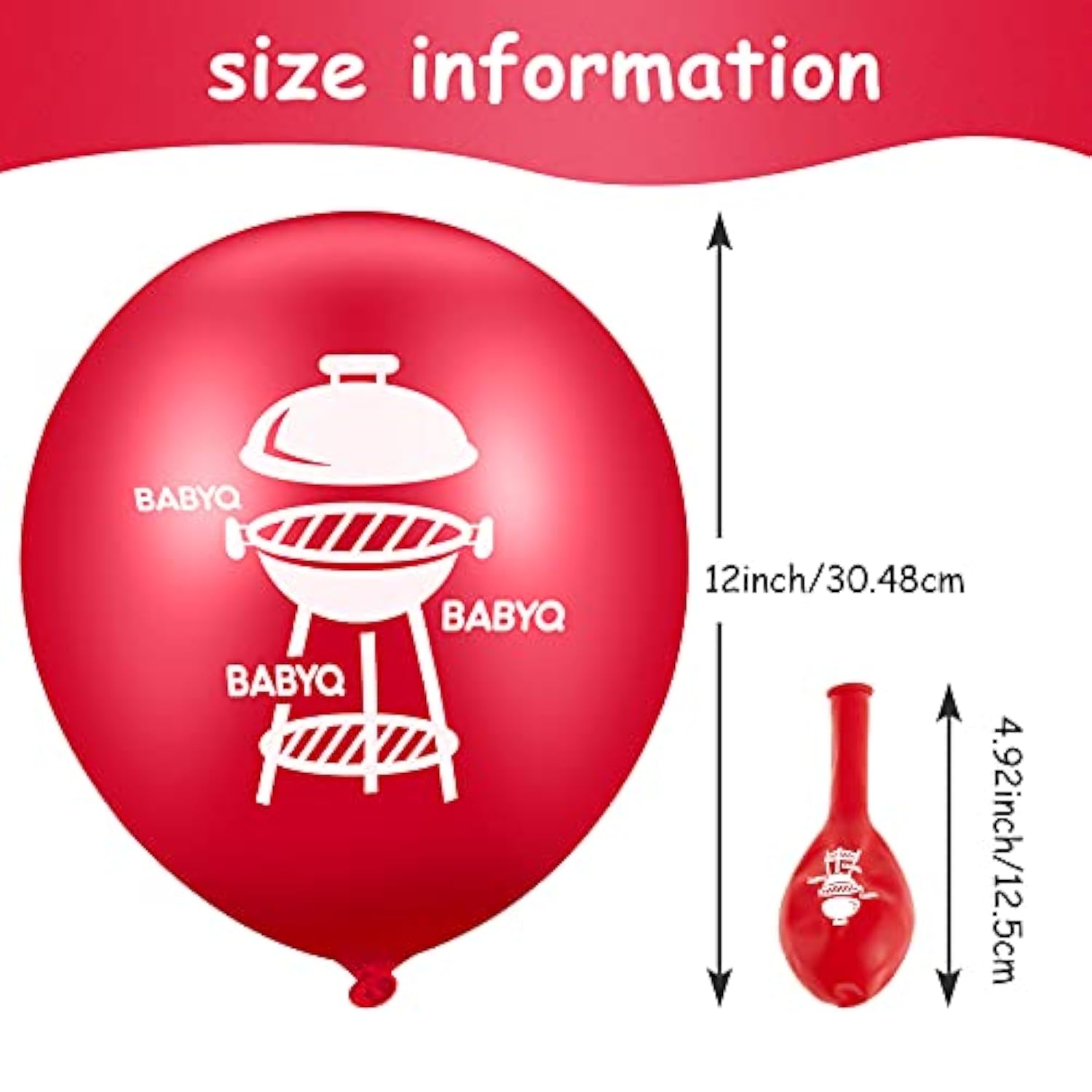 Baby Q Balloons: Red & White Latex Party Decorations - 56pc Set
