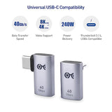 Cable Matters Combo-Pack 40Gbps Right Angle USB-C Adapter Kit with 240W PD (90