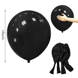 12Pack 18-Inch Black Latex Balloons Large Helium Party Decorations
