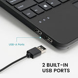 Periboard-525 Us, Wired Mini Usb Keyboard With Touchpad - X Type Scissor Keys - 11.18X7.17X1.1 Inches - Build-In 2 Usb Hubs - Us English