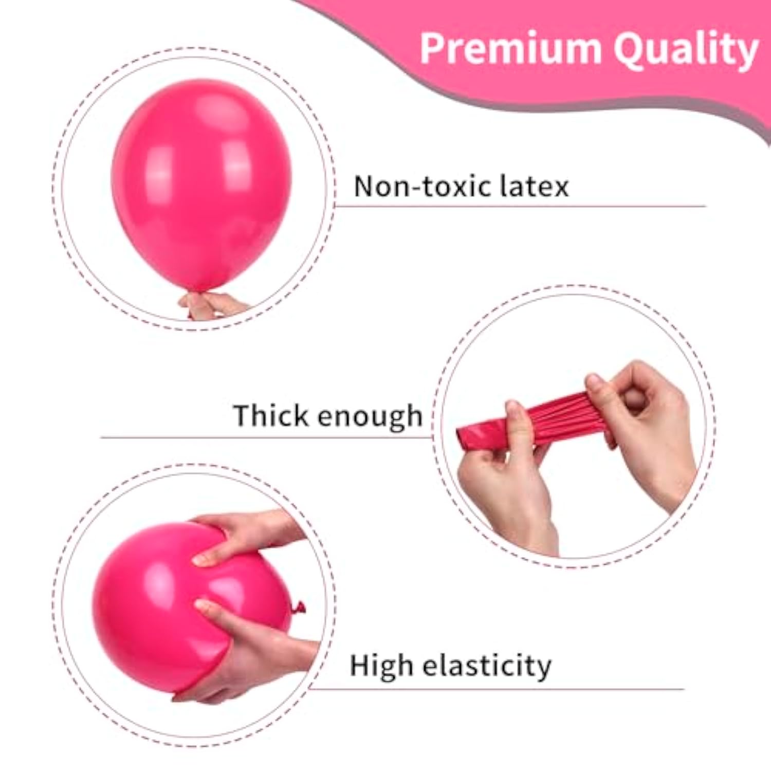 Hot Pink Balloon Arch Kit: 105-Piece Latex Wedding & Party Decor