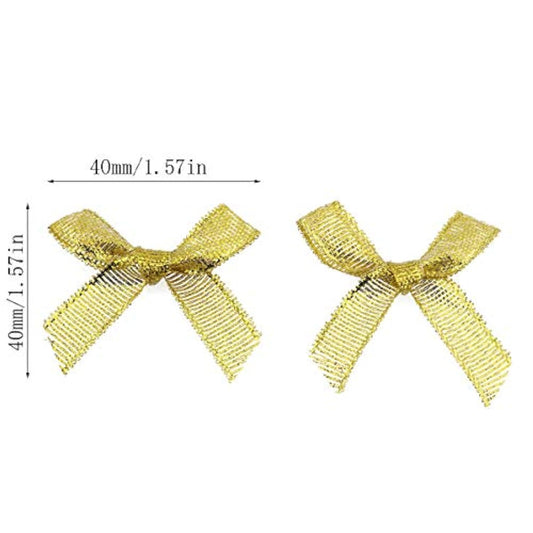 Ribbon Bow 100Pcs 4X4X1Cm Satin Ribbon Craft Tied Bows For Diy Craftin