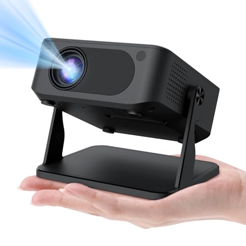 Mini Projector 4K Support With Wifi 6 And Bluetooth 5.0, 4W Speaker, Auto Vertical Keystone 45° Rotatable Portable Proyector For Home Bedroom Outdoor