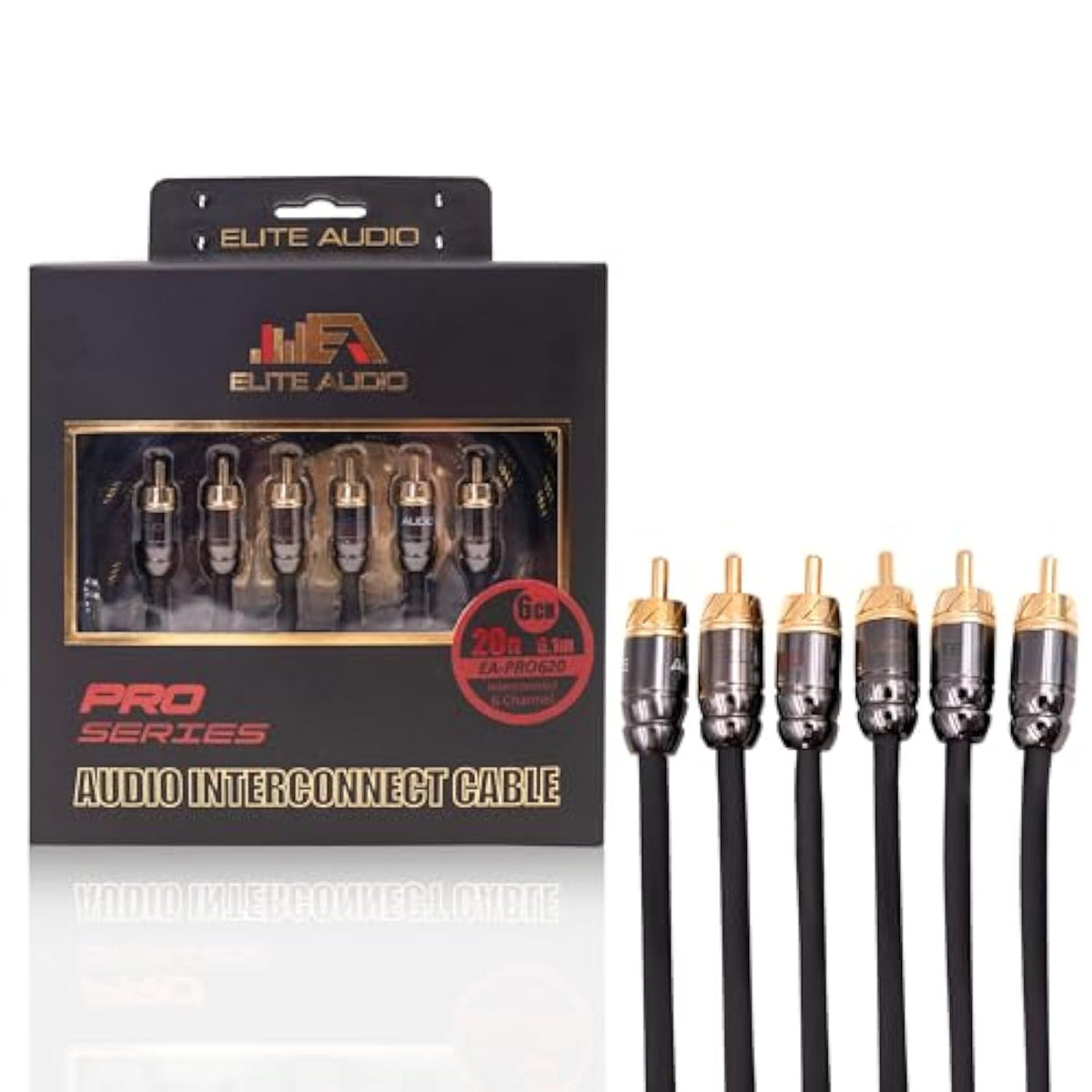 Pro 100% Ofc Copper 6 Channel 20 Ft Rca Audio Interconnect Stereo Cable With T