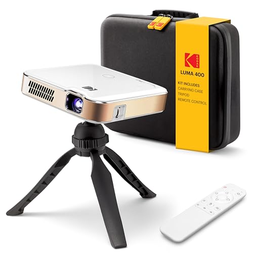Luma 400 Smart Portable Projector | Android 9.0 Os, Native 720P Hd | 150 Ansi Lumens, Wi-Fi, Bluetooth, Hdmi/Usb | 150-Inch Display | Carrying Case Included