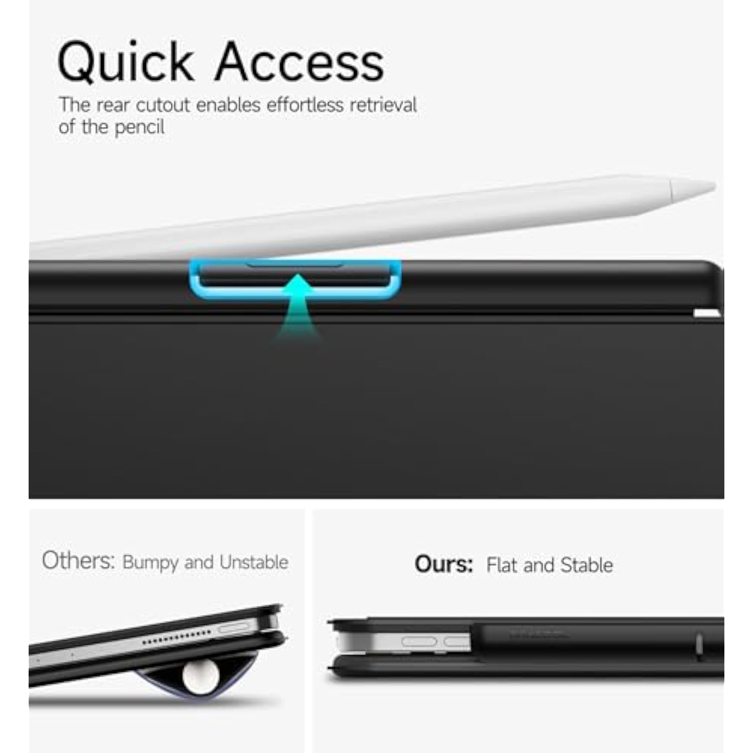 Apple Pencil 2nd Gen Holder Magnetic Case Compatible with iPad Black
