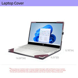 Laptop Cover For Hp Envy X360 Laptop 15T /15Z-Xxx/ 15-Ed/15-Er/15-Ep/15T-Es100...All Inclusive Drop Case 15.6" Pu Leather Inside Pocket Cover (15.6Inch, Red Wine)