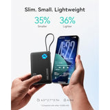 45W Portable Charger, 10000Mah Built-In Usb C Cable Fast Charging Power Bank, 2 Usb-C, 1 Usba Battery Pack, Slim Powerbank For Iphone 16/15 Pro Max, Ipad, Samsung S25/S24 Etc Travel Essentials