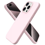 Compatible With Iphone 15 Pro Case 6.1", Liquid Silicone 3 Layers Full Covered Soft Gel Rubber Cover, Shockproof Protective Slim Phone Case With Anti-Scratch Microfiber Lining-Chalk Pink