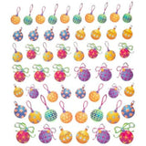 Christmas Tree Ball Ornament Stickers - Colorful Foil Stickers For Crafts & Scrapbooks - 54 Pieces