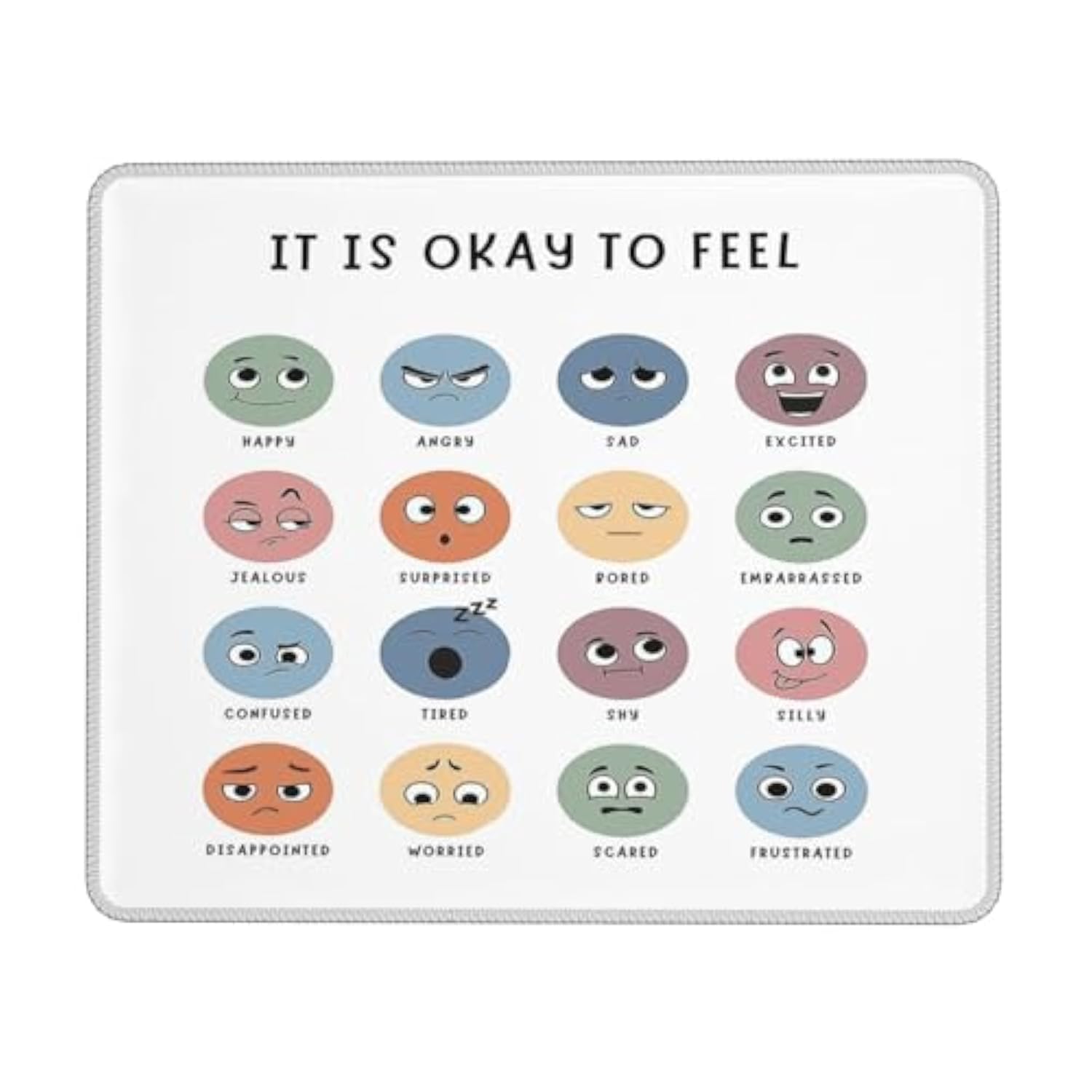 It Is Okay To Feel Mouse Pad Feelings Emotions Mental Health Non-Slip Gaming Rubber Base Mousepad For Computer Laptop Home Desk Decor Therapy Office Psychology Therapist Gift 10X12 Inch