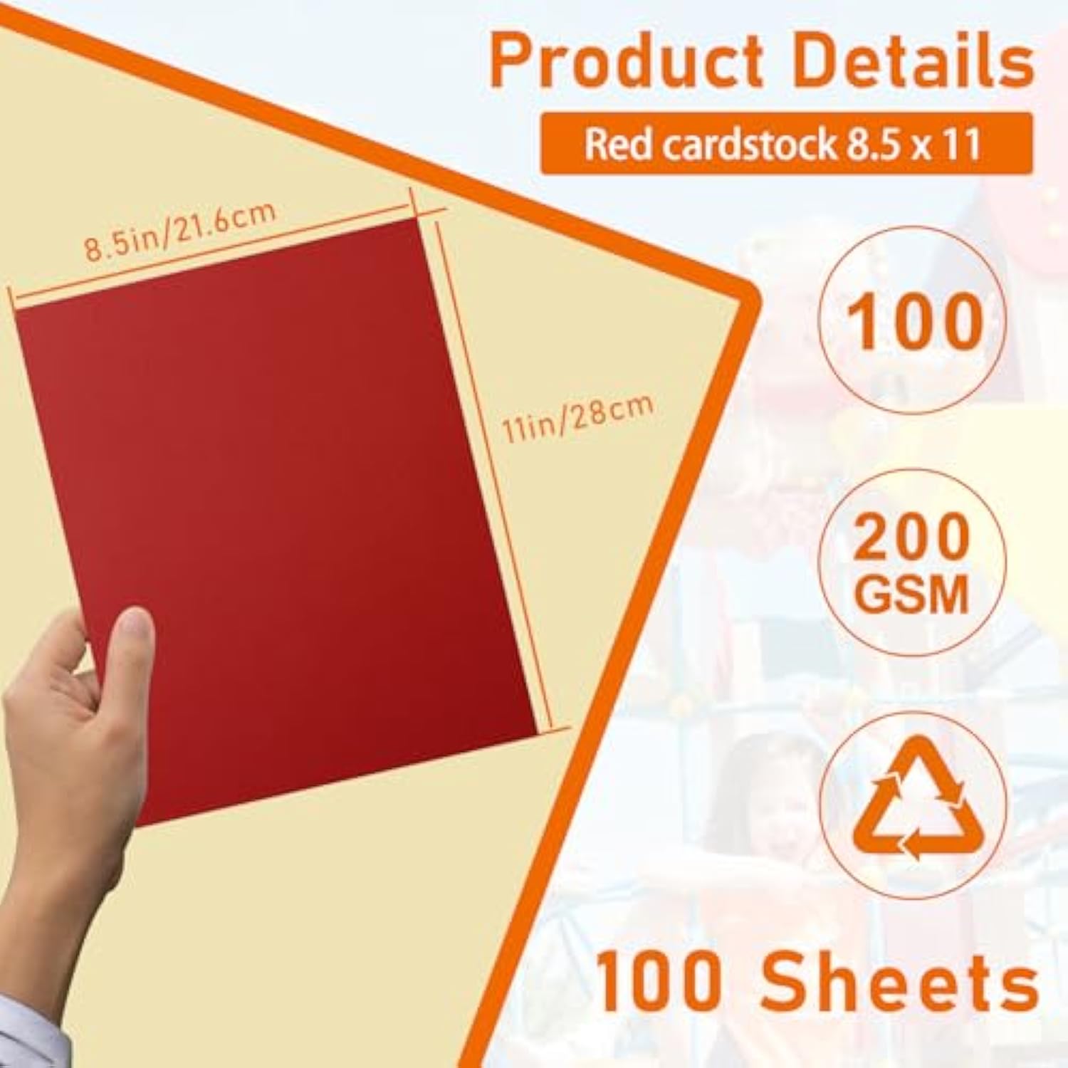 100 Sheets Christmas Red Cardstock 8.5 X 11 Certificate Paper, 75Lb Heavyweight Craft Paper Card Stock For Wedding Invitations, Office Printing, Memus, Diy Cards Making, Anniversary Card