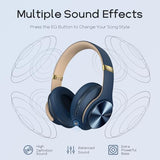 Bluetooth Headphones Over Ear, 90H Playtime, 3 Eq Modes, Hifi Audio, Enc Mic, Reinforced Durable Frame & Soft Earpads For Extended Wear, Phone, Pc, Travel