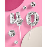 40Th Birthday Disco Cake Topper - 6 Pcs | Groovy Bday Party, Forty Supplies, Cute Boogie Decorations, 40 Dancing Queen