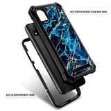 Designed For Cloud Mobile Stratus C8 Phone Case With [Tempered Glass Screen Protector], Full-Body Protective Shockproof Rugged Bumper Cover Case (Marble Sapphire)
