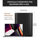 Moko Laptop Sleeve Compatible with New MacBook Pro 14 Inch M3/M2/M1 2023/2022/2021, Slim Stylish Laptop Bag Made of PU Leather, Fliz Sleeve Case, Carry Bag for 14 Inch MacBook, Black
