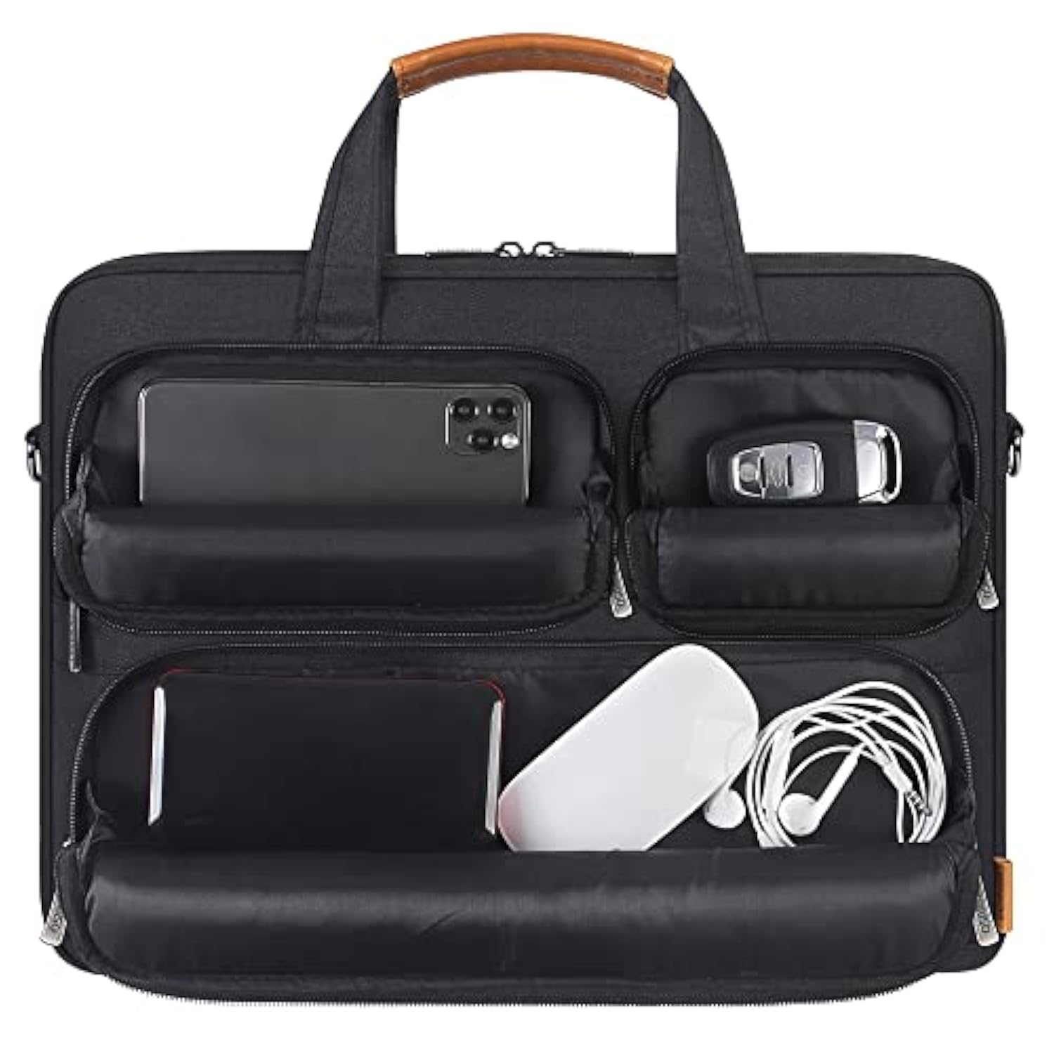 15-15.6 Inch Laptop Sleeve Waterproof Laptop Case Business Briefcase Portable Computer Bag With Shoulderstrap For Lenovo Thinkpad/Asus/Hp Probook/Acer/Dell Precision,Black