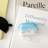 Compatible With Airpods 3Rd Generation Case 2021 Soft Tpu With Cleaner Kit Cartoon Fish Keychain Protection Cover For Airpods 3-Clear Blue