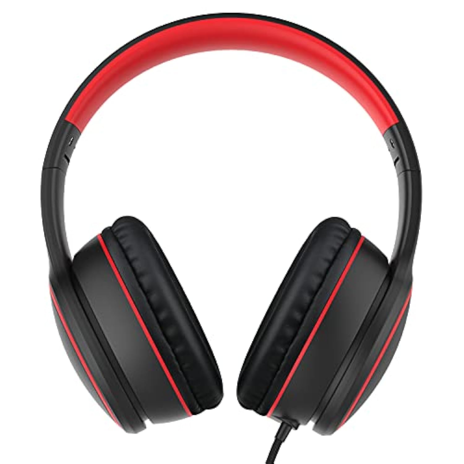 R10 Kids Headphones with Mic, Foldable Stereo, No-Tangle Cord (Black)