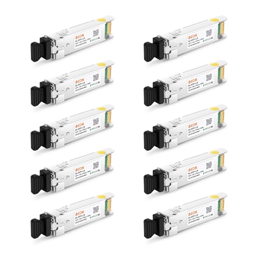 10Pack 10Gbase-Lr Sfp+ Transceiver, 10G Dual Lc Single Mode Module For Cisco Sfp-10G-Lr, Meraki Ma-Sfp-10Gb-Lr, Ubiquiti Uf-Sm-10G, Mikrotik, D-Link, Supermicro, Netgear And More (Ddm, 1310Nm, 10Km)