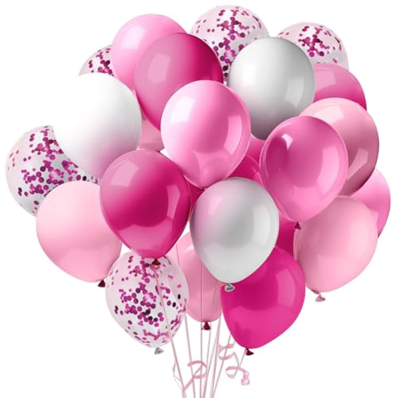 , Metallic Pink Balloon Arch Kit - 12 Inch, Pack Of 60 | Pink Confetti Balloons For Princess Birthday Decorations, Birthday Decorations For Women | Baby Shower | Graduation Decoration Balloons