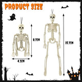 4 PCS 16'' Halloween Decor, Small Posable Plastic Skeletons Decorations