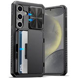 Samsung Galaxy S24 Wallet Case with Card Holder (4 Cards), Black - Premium Protection and Organization