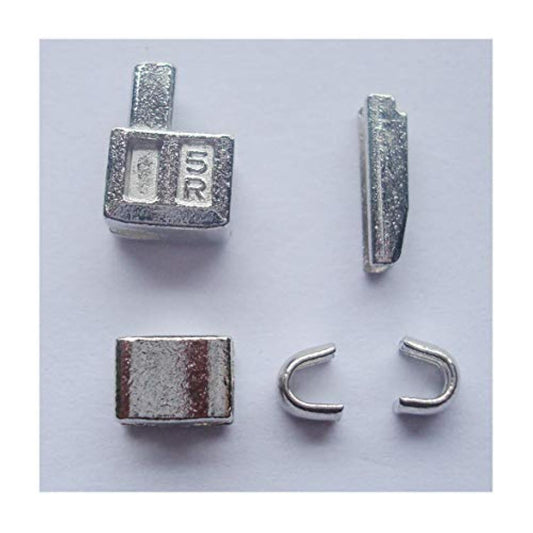 2 Sets Silver #5 Metal Zipper Head Box Zipper Sliders Retainer Inserti