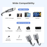 Usb C Male To Dual Usb Female Cable Adapter 3.3Ft,Thunderbolt 3 To Double Type