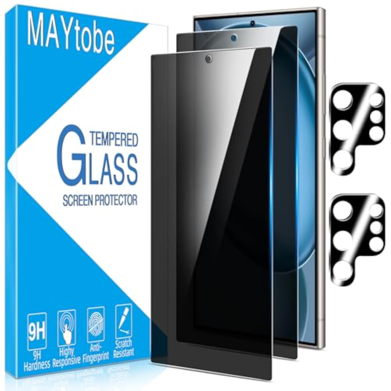 [2+2 Pack For Samsung Galaxy S25 Ultra Privacy Screen Protector, Privacy Tempered Film With Camera Lens Protector For Galaxy S25 Ultra, No Bubbles, Anti Scratch, Easy To Install