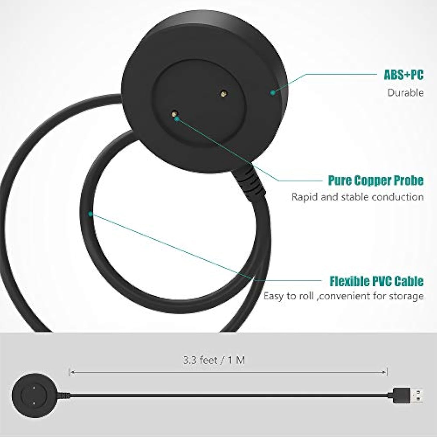 Charger Compatible With Huawei Watch Gt Series, Honor Watch Magic & Gs Pro - 1M