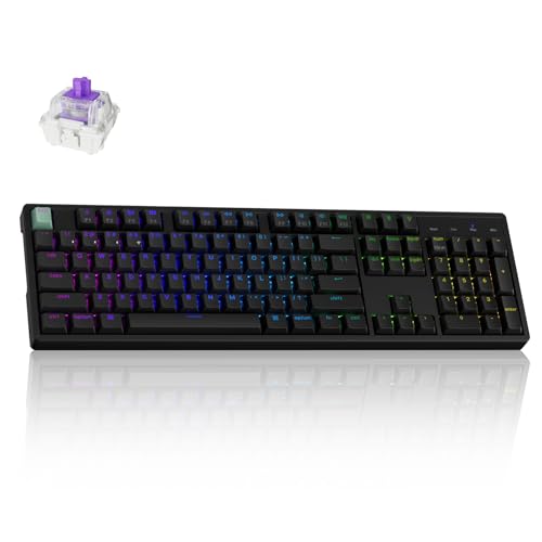 K10 He Rapid Trigger Gaming Keyboard Wireless, Hall Effect Magnetic Switch Hot Swappable, 2.4 Ghz/Bluetooth/Wired Adjustable Actuation, Full-Size Custom Rgb For Mac Windows Linux