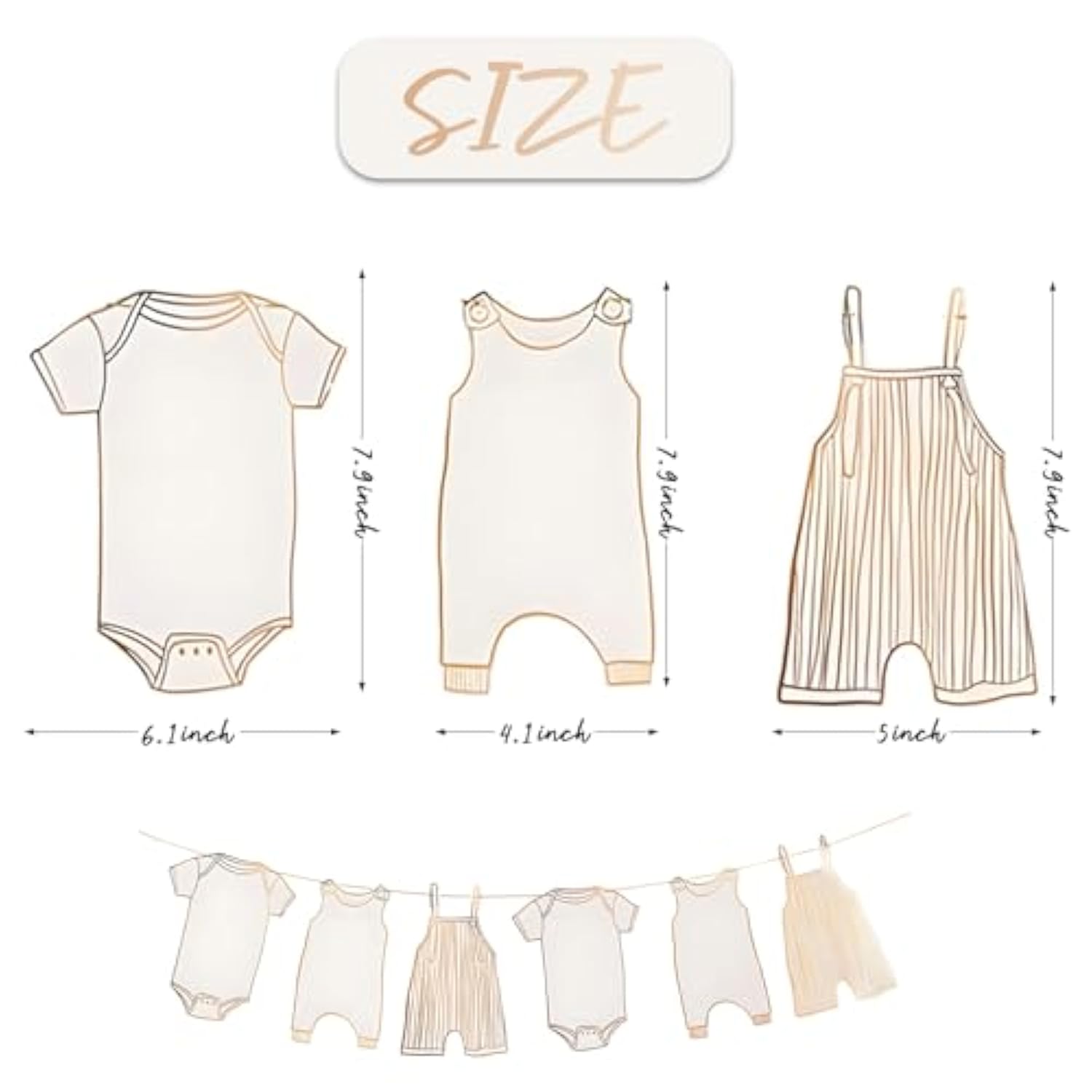 12Pc Neutral Baby Shower Bunting: Gold Banner for New Baby Party Decor