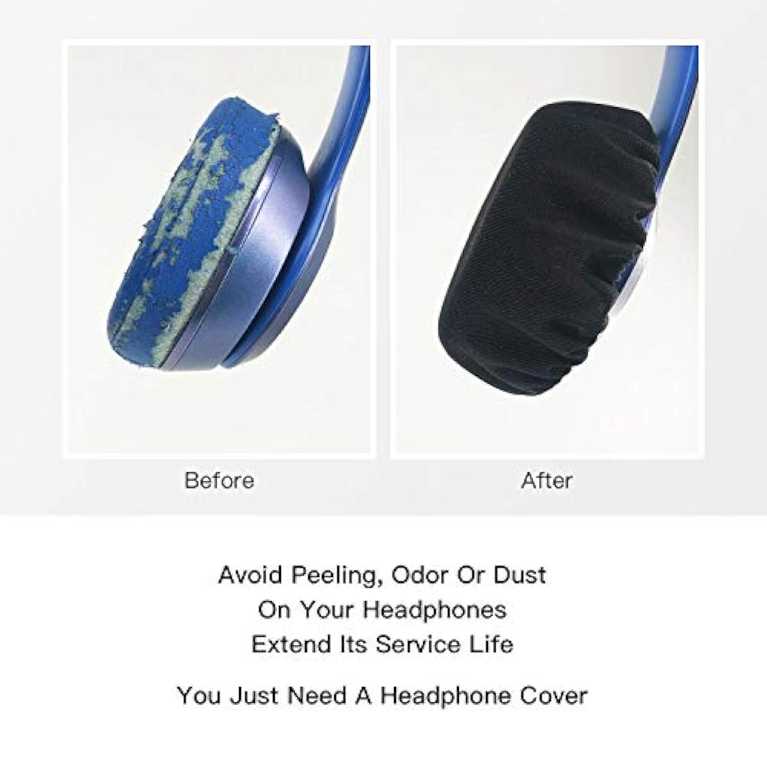 3 Pairs Stretchable Fabric Headphone Covers/Washable Sanitary Ear Pad,Earcup Earpad Covers Fit Most On Ear Headphones 8-11Cm(3.14" - 4.33") Earpads