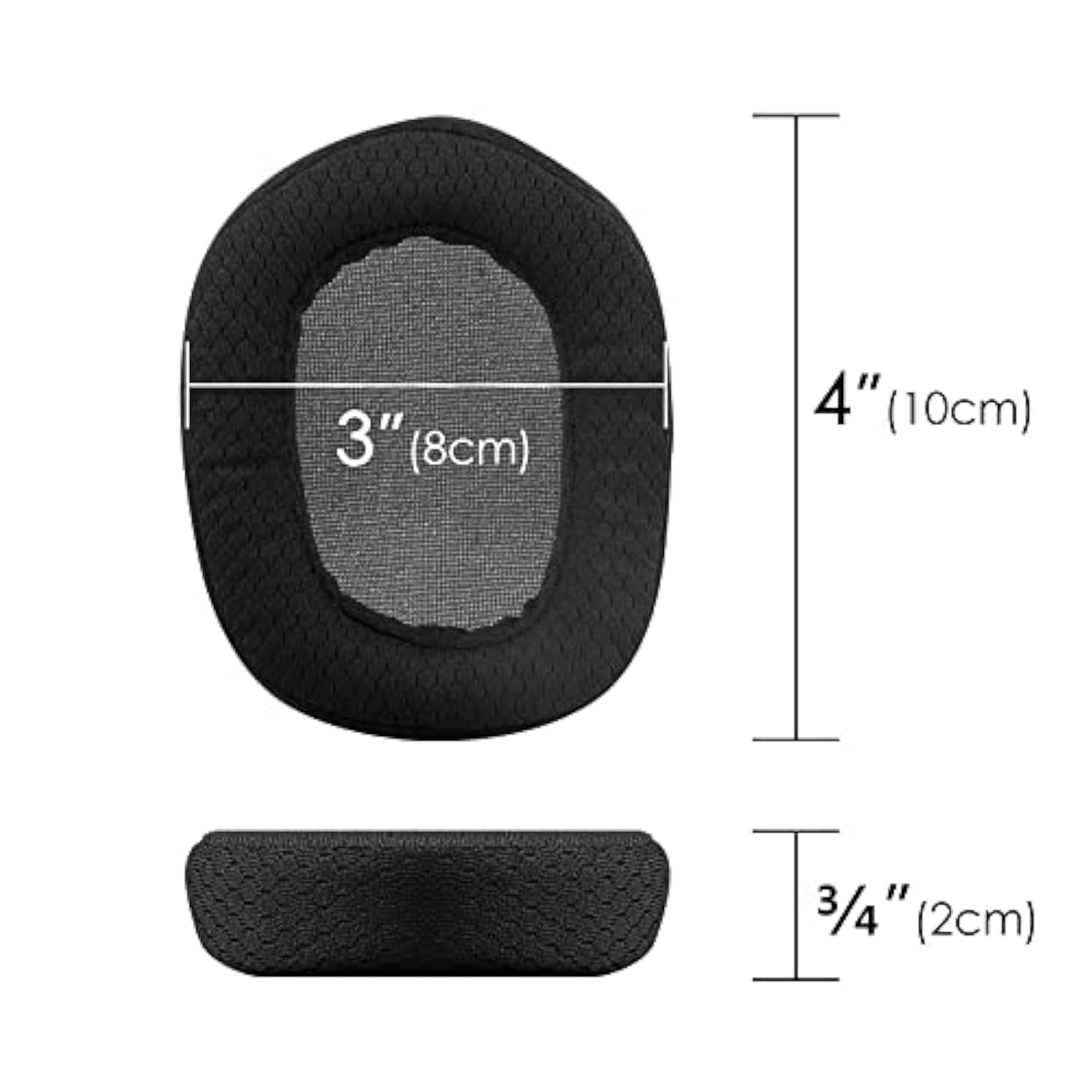 Replacement Ear Pads For Logitech G733, G535, G335 Headphones, Ear Cushions, Headset Earpads (Mesh Fabric/Black)