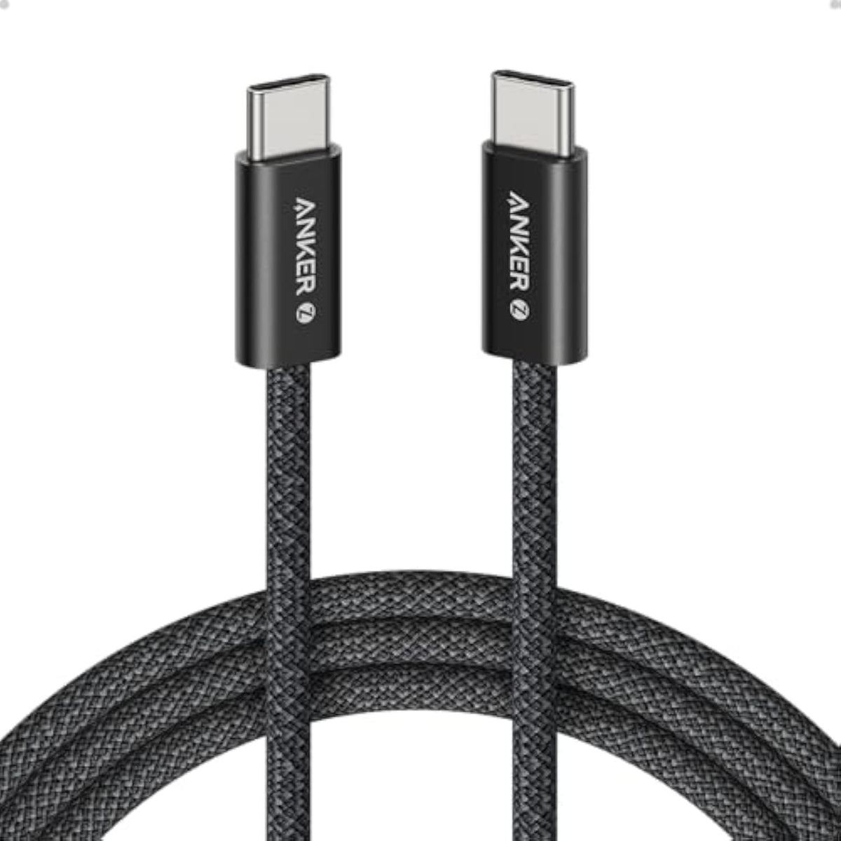 Anker Zolo USB C to USB C Cable, Braided and Dirt-Free Type-C Fast Charging Cable, Slim Connector, for iPhone 16 Series, MacBook (240W) (Black, 6FT)