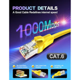 Cat6 Ethernet Cable 15Ft, High Speed Shielded (Sftp) 1000Mbps 250Mhz Lszh Cat6
