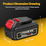 2Pack 20V 6.0Ah Replacement For Dewalt Battery Compatible With Dewalt 20V Max Xr Tools Dcb200, Dcb201, Dcb203, Dcb204, Dcb205, Dcb181, Dcb180, Dcb206, Dcd/Dcf/Dcg Series Cordless Power Tools