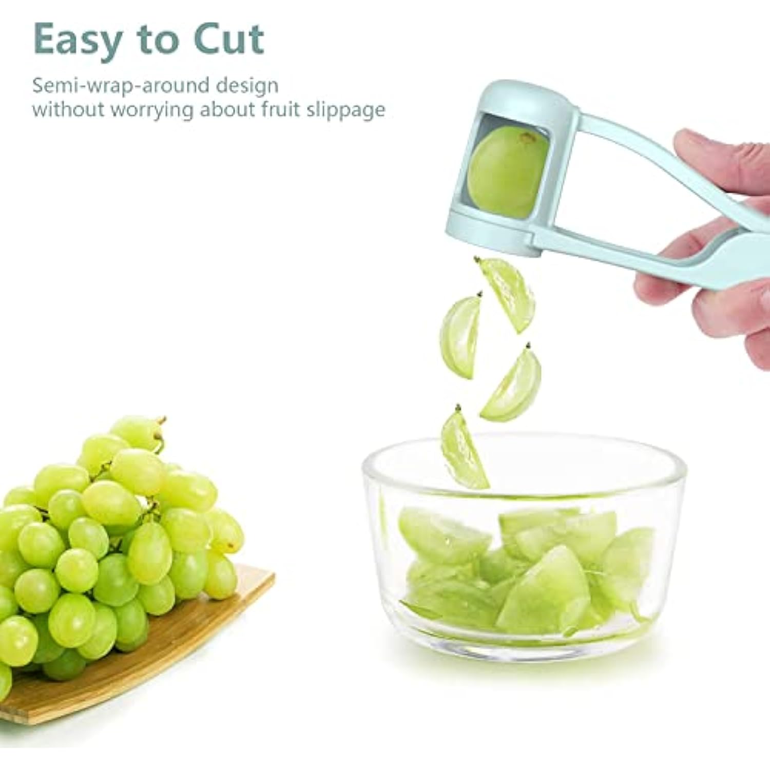 Grape Cutter Grape Slicer For Toddlers Baby,Grape Cherry Tomato Strawberry Cutter Quarter Slicer Tool For Vegetable Fruit Salad Cake Decoration,Stainless Steel Kitchen Gadget Fruit Cutter