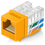 90° Angled Cat6/5E Keystone Jack In Yellow - Slim Profile Rj45 Ethernet Connec