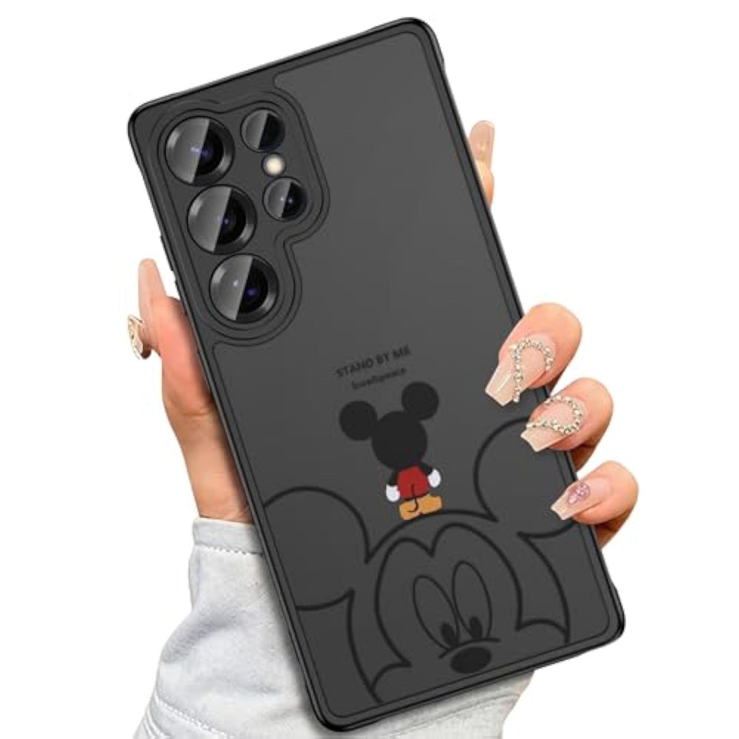 Case For Samsung Galaxy S25 Ultra 6.9", Cute Aesthetic Design Black Translucent Frosted Matte Soft Bumper & Hard Back Protective Phone Case With Camera Protection - Minnie